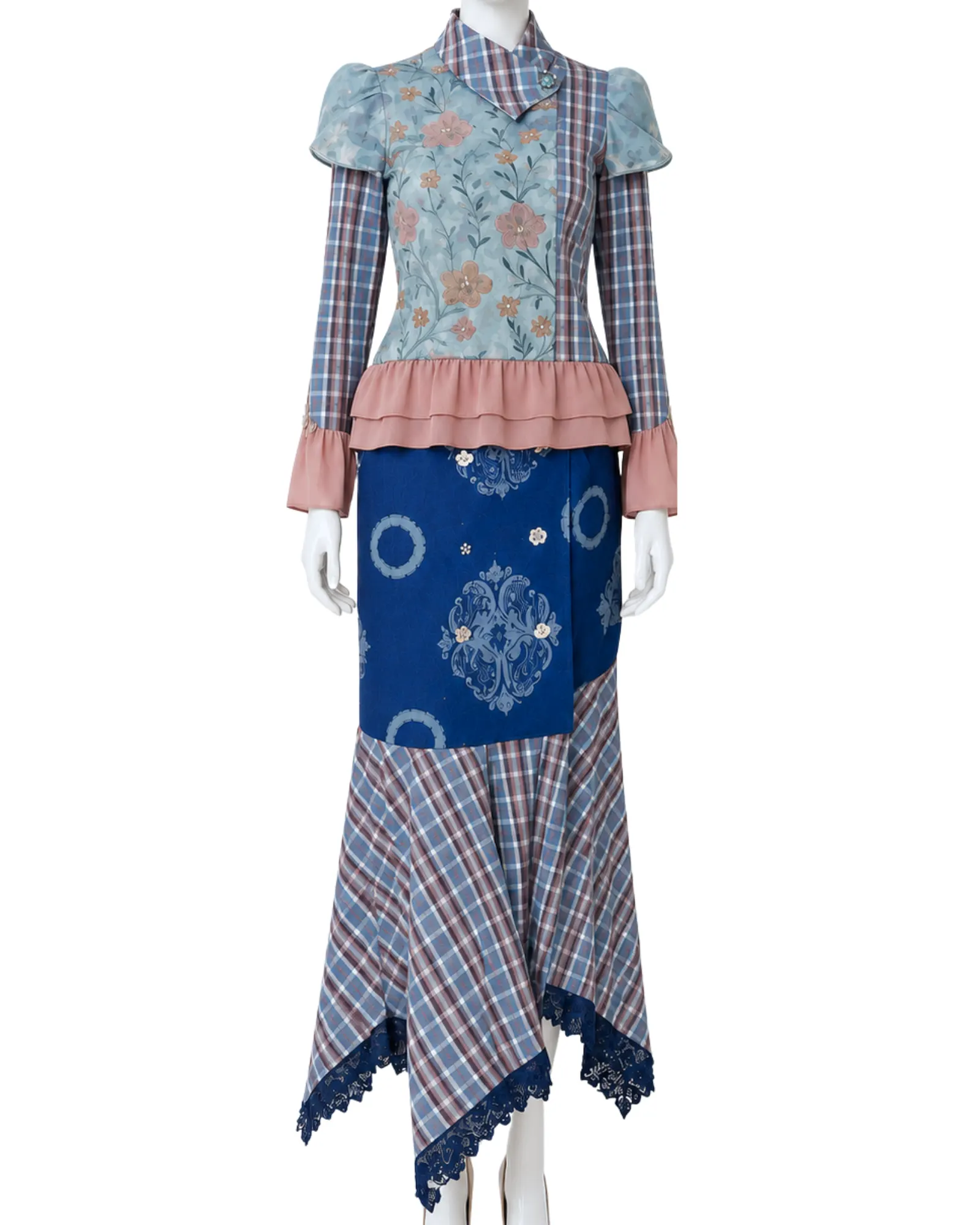 Nusantara high-neck silk blouse